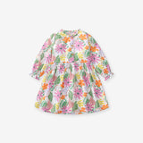 Arrival Autumn Girls Long Sleeves Colorful Flowers Pattern Ruffle Neck Dress - MyKids-USA™