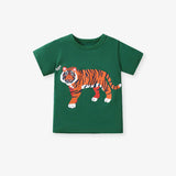 Kids’ Animals Cartoon Pattern Short Sleeves T-shirt in European and American Style for Summer