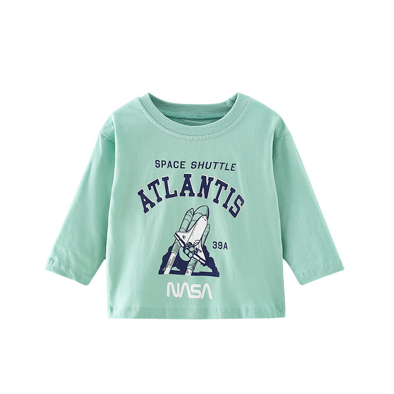 Baby Boy Cool Print Pattern Long Sleeve Soft Cotton Pullover Shirt - MyKids-USA™