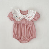 Summer Baby Girls French-style Flowers Embroidery Pattern Short-sleeved Onesies and Dress – Princess Sister Matching - MyKids-USA™