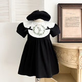 Summer Baby Girls French-style Wreath Embroidery Pattern Short-sleeved Onesies and Dress – Princess Sister Matching - MyKids-USA™