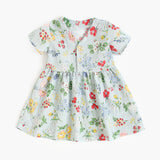 Summer New Arrival Baby Girls Casual Floral Print Short Sleeves V Neck Dress - MyKids-USA™