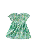 Summer New Design Girls’ Oil Painting Flowers Pattern Short Sleeves Crew Neck Dress - MyKids-USA™