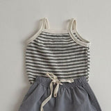 Refreshing Sleeveless Summer New Children’s Vest, Unisex Baby Polyester Casual Striped Top - MyKids-USA™