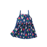 Summer Arrival Fruits Strawberry Pattern Sleeveless Dress for Stylish Girls