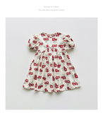 Summer Baby Kids Girls Short-Sleeved Floral Pattern Cute Dress