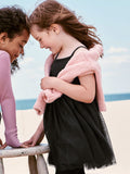 Summer Arrival Baby Kids Girls Sleeveless Solid Color Black Tulle Dress - MyKids-USA™