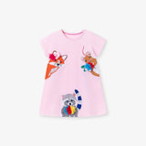 Summer Arrival Animals Cartoon Pattern Short Sleeves Dress for Stylish Girls - MyKids-USA™