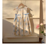 Summer Baby Kids Girls Sleeveless Flowers Printed and Embroidered Pattern Dress - MyKids-USA™