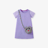 Summer Arrival Rabbits Cartoon Pattern Short Sleeves Dress for Stylish Girls - MyKids-USA™