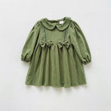 Solid Color Mesh Patched Design Dress - MyKids-USA™
