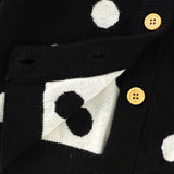 Baby Girl Polka Dot Pattern Single Breasted Design Knitted Lovely Cardigan - MyKids-USA™