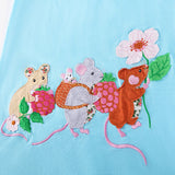 Summer Pure Cotton Animals Cartoon Pattern Short Sleeves Dress for Stylish Girls
