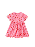 Summer New Arrival Baby Kids Girls Short Sleeves Ladybird Print Pink Dress - MyKids-USA™