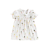 Baby Girl Cartoon Print Pattern Doll Neck Princess Dress - MyKids-USA™