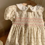 Summer Arrival Baby Kids Girls French Cute Short Sleeves Flowers Pattern Printed Dress - MyKids-USA™