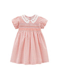 Summer Baby Kids Girls Short Sleeves Lace Collar Print Dress - MyKids-USA™