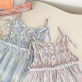Summer Arrival Baby Girls Cute Tie Dye Sleeveless Dress Design Strap Onesies