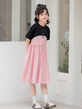 New Arrival Summer Kids Girls Fashion Color Patchwork Cotton Short Sleeves Dress - MyKids-USA™
