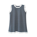 Baby Girl Classic Striped Print Ruffle Design Sleeveless Vest T-Shirt - MyKids-USA™