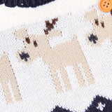 Baby Cartoon Christmas Deer Pattern Shoulder Button Design Knitted Pullover Sweater - MyKids-USA™