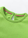 Summer Pure Cotton Animals Pattern Short-sleeved Green Dress for Stylish Girls - MyKids-USA™