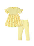Summer Baby Kids Girls Polka Dots Yellow Dress And Pants 2-Piece Clothing Set - MyKids-USA™
