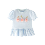 Girls’ Clothing Summer Collection – Flowers And Sequins Children’s T-Shirt Dress - MyKids-USA™