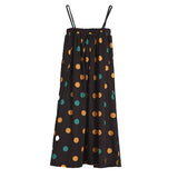 Girls Colorful Polka Dot Pattern Sling Quality Long Dress - MyKids-USA™