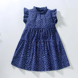 Baby Girl Ditsy Flower Graphic Sleeveless Loose Princess Dress - MyKids-USA™