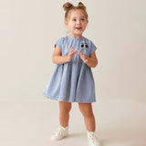 Summer Arrival Animals Cartoon Pattern Sleeveless Striped Dress for Stylish Girls - MyKids-USA™