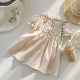 Summer Arrival Baby Kids Girls Cute Short Sleeves Flowers Pattern Embroidered Dress - MyKids-USA™