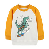 Baby Boy Cartoon Dinosaur Pattern Color Matching Design Cotton Hoodie - MyKids-USA™