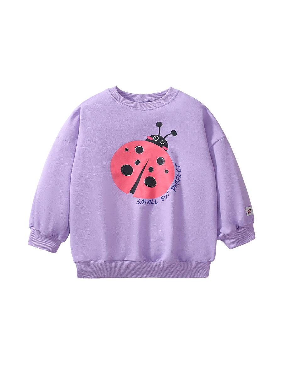 Baby Kids Girls Cartoon Ladybird Pattern Purple Pullover Clothing Sweatshirt - MyKids-USA™