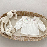 Arrival Autumn Baby Girls Cartoon Embroidery Pattern Long Sleeves Top and Denim Strap Dress Clothing Set - MyKids-USA™