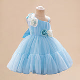 Summer Baby Kids Girls Princess Sleeveless 3D Flowers Birthday Tulle Dress - MyKids-USA™