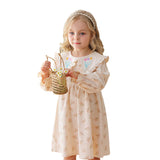 Spring and Autumn Flowers Pattern Long-sleeved Dress for Stylish Girls - MyKids-USA™