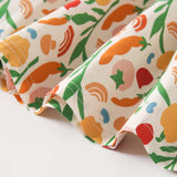 Summer New Arrival Baby Girls Casual Vegetable Print Short Sleeves V Neck Dress - MyKids-USA™