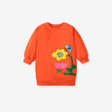 Spring And Autumn Girls Flower, Bee Pattern Top Sweatshirt And Solid Color Pants - MyKids-USA™