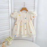 Arrival Summer Baby Kids Girls Butterfly Bows Pattern Short Sleeves Crew Neck Onesies and Girls’ Dress – Princess Sister Matching - MyKids-USA™