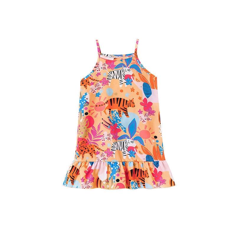 Summer Arrival Animals Cartoon Pattern Sleeveless Dress for Stylish Girls - MyKids-USA™