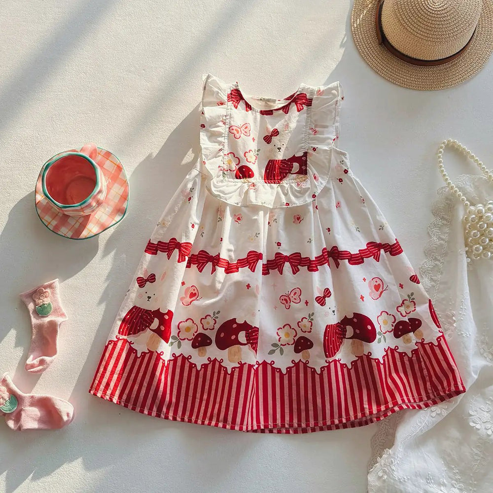 Summer Arrival Baby Kids Girls Sleeveless Rabbit Cartoon Pattern Dress - MyKids-USA™