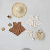 Summer Best Quality Baby Girls Fly Sleeves Simple Style Top Dress And Bloomers Clothing Set - MyKids-USA™