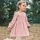 Baby Girl Ditsy Flower Pattern Long Sleeves Sweet Style Dress