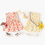 Summer Baby Girls New Arrival Heart Pattern Double Bows Sleeveless Crew Neck Dress