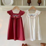 Summer Arrival Baby Kids Girls Fly Sleeves Flowers Embroidered Pattern Dress - MyKids-USA™