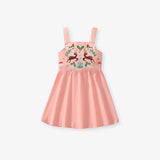 New Arrival Summer Girls Sleeveless Symmetrical Cartoon Pattern Strap Dress