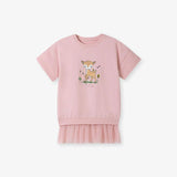 Summer Arrival Cute Deer Pattern Short Sleeves Tulle Dress for Stylish Girls - MyKids-USA™