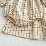 Spring Baby Girls Plaid Long-sleeved Onesies and Dress – Princess Sister Matching Set - MyKids-USA™