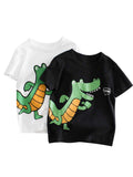 Boys’ Cartoon Crocodile Pattern T-Shirt In European And American Style - MyKids-USA™